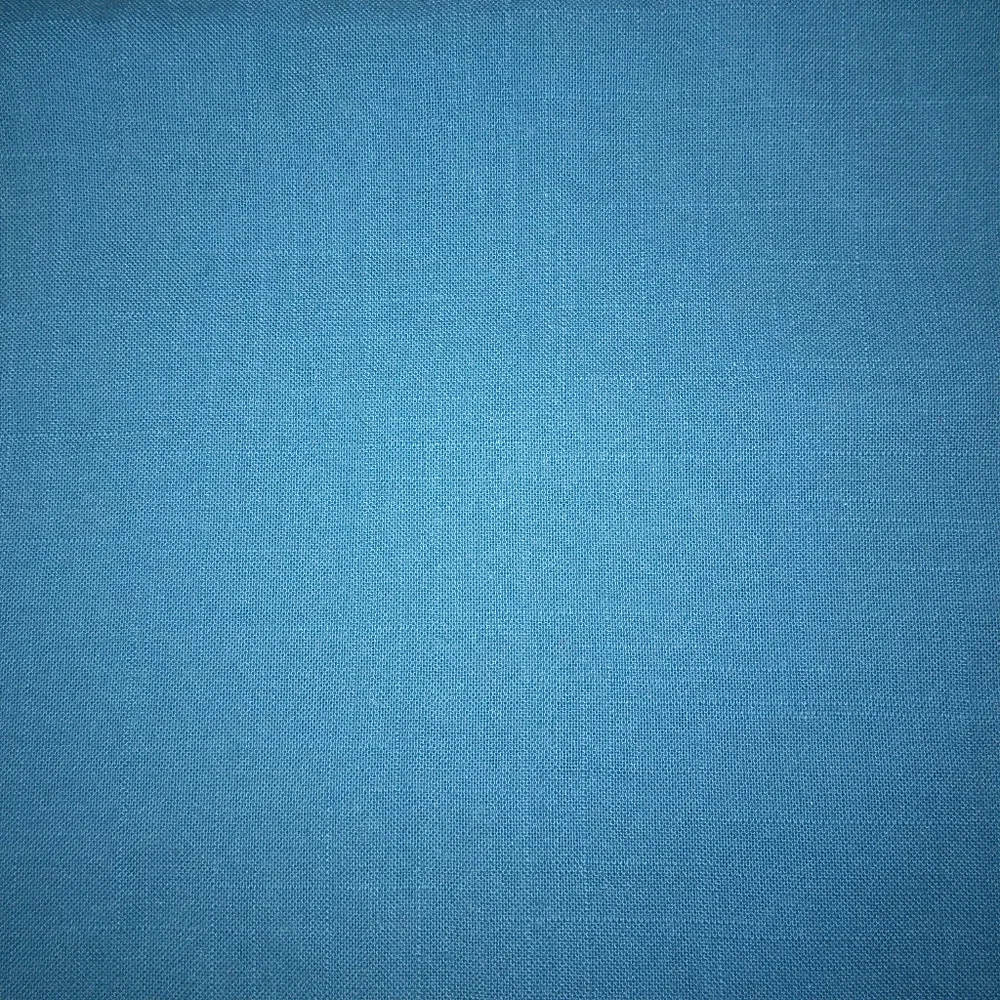 FABRIC Linen Look Blue Fabric Poly Cotton With Very Light Window Pane Lo…